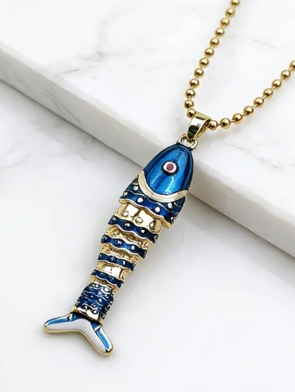 Colorful Enamel Fish Pendant - Picture 2 of 4